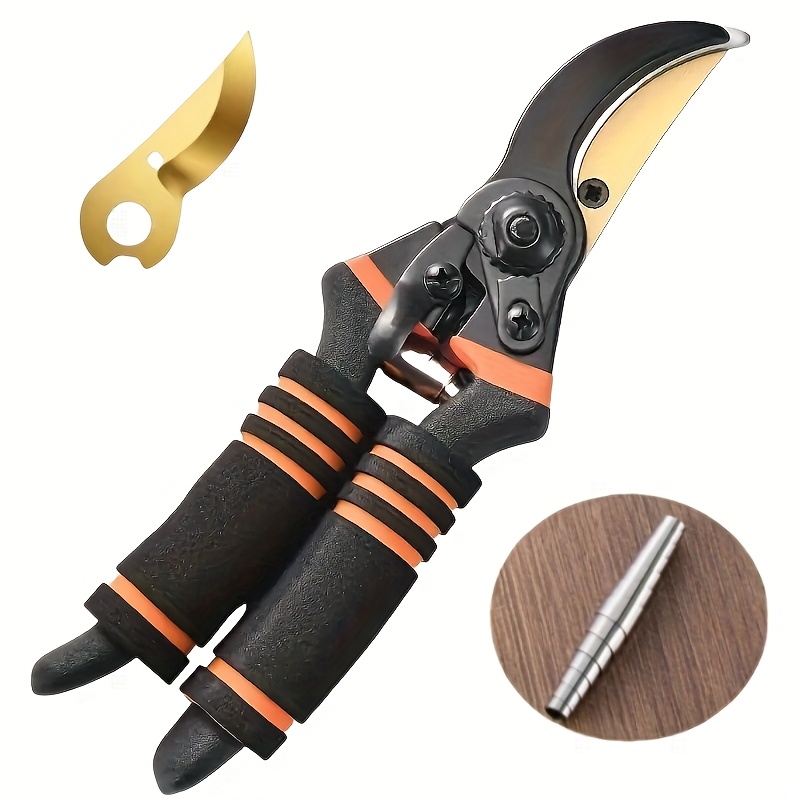 E-shop 3-teiliges Set, professionelle Garten-Schere aus Titanlegierung, 8,5 Zoll, mit Edelstahl-Feder 304 und goldenem, scharfem, titanbeschichtetem -