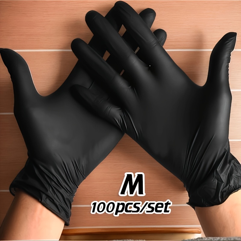 TEMU 100pcs/set Household And Kitchen Supplies, Home Cleaning Supplies, Nitrile Gloves, Thickened Household Cleaning Gloves, Touch Screen Cleaning