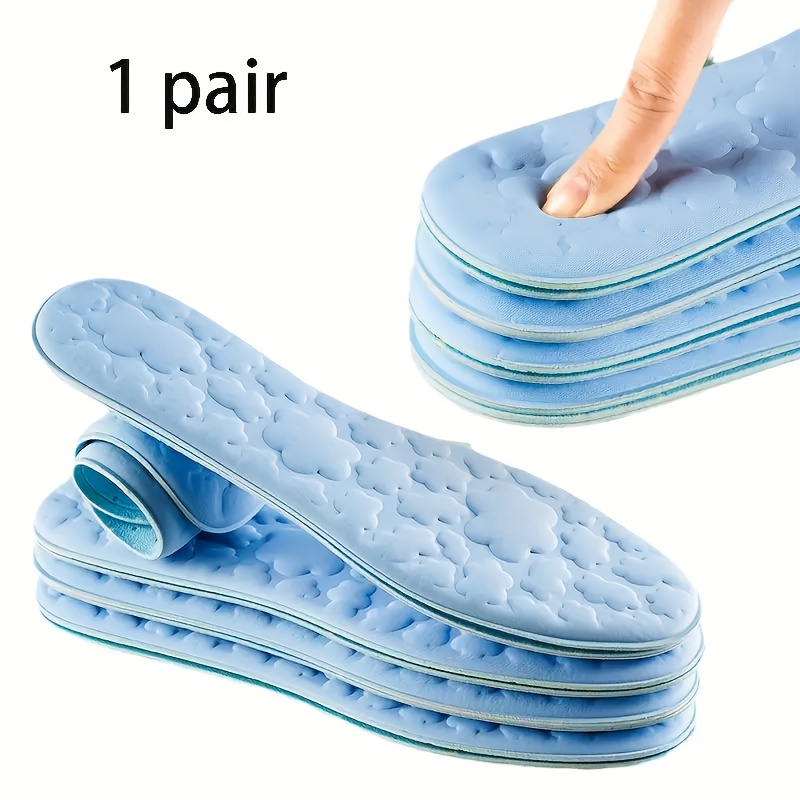 TEMU Par de Plantillas de Espuma Viscoelástica para Adultos - Diseño Ergonómico y Contorneado con Perforaciones Transpirables, Amortiguación al Pie,