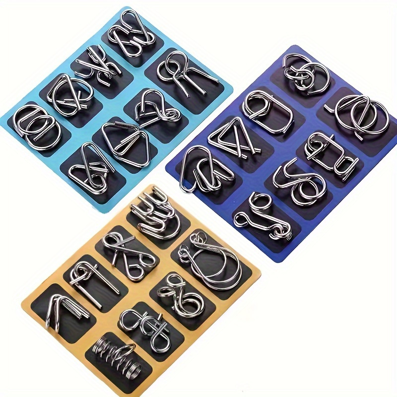 

24pcs Brain Teaser Puzzle Set - Steel Wire Rings For , Perfect For Parties & Activities