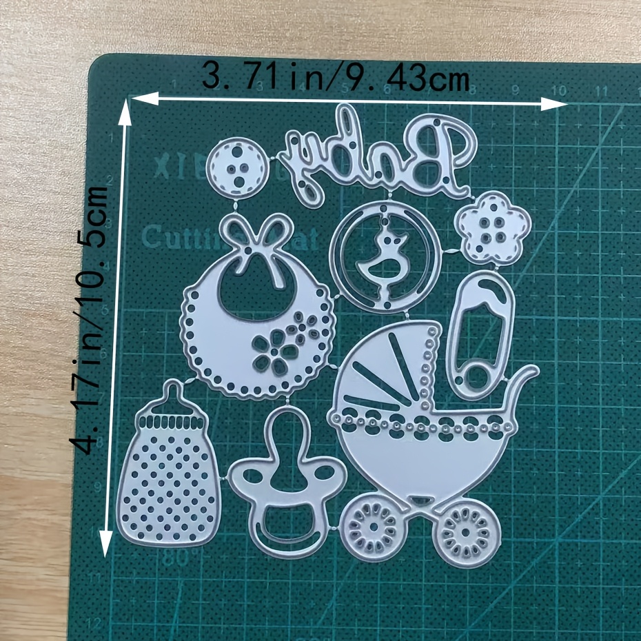 TEMU Troqueles de Metal para Botella de Cochecito de Bebé, Kit para Hacer Tarjetas, Troqueles de Papel para Estampado, Plantillas para Máquina de ,