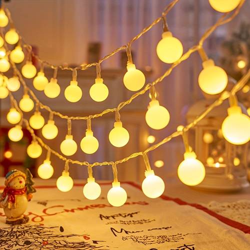 600cm 40led spherical fairy light string battery powered indoor diy fairy light string for courtyard garden indoor party decoration warm white light