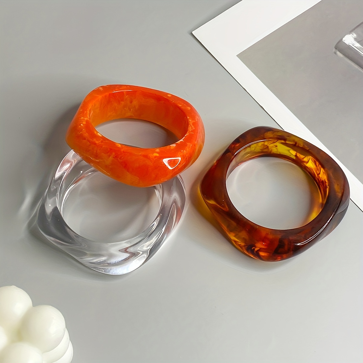 3Pcs Women's Exaggerated Resin Bracelet Set