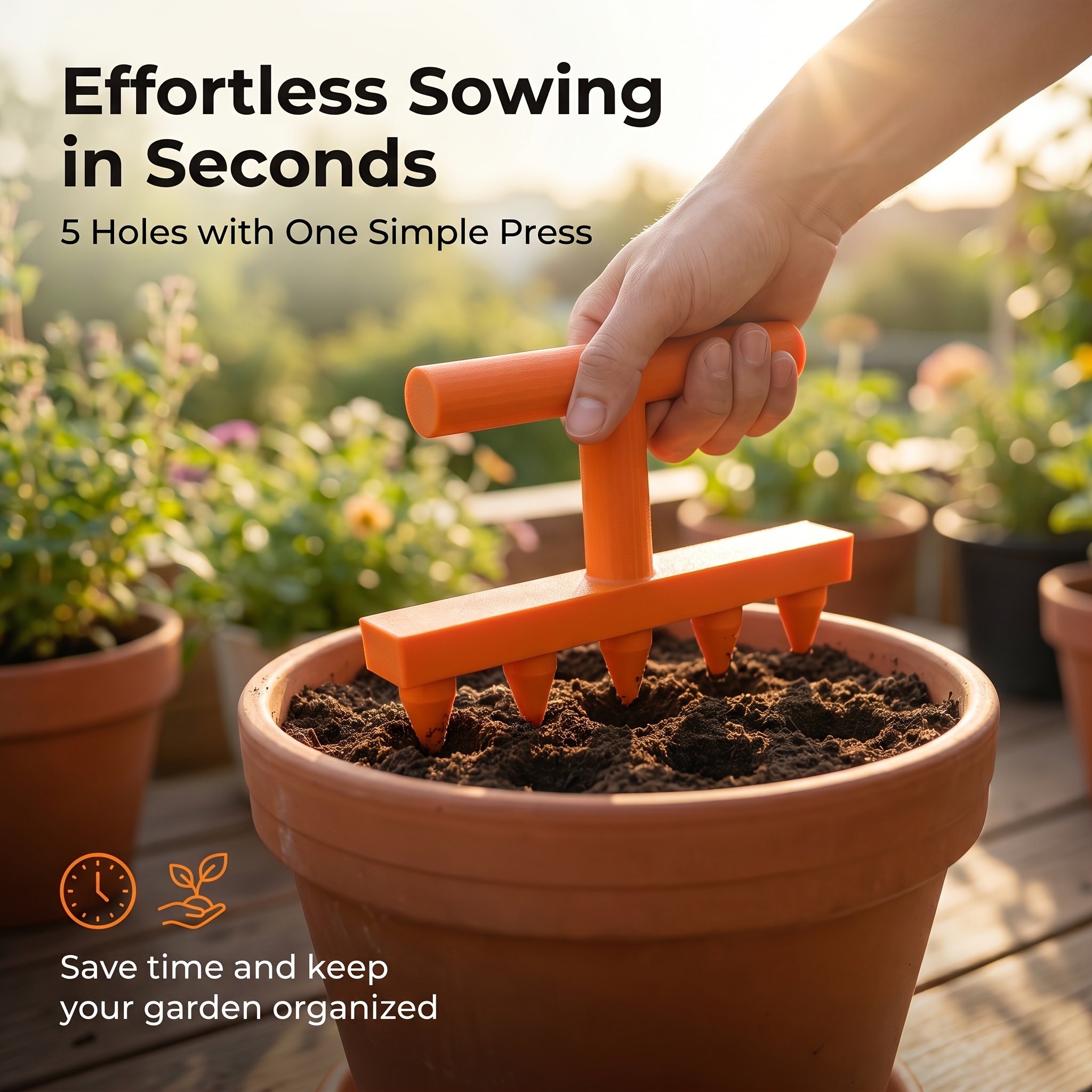 gardening hole punch seeder household vegetable and flower seedling puncher balcony vegetable garden seedling sowing tool precision hole punching and direct sowing tool for gardens and vegetable plots   auxiliary   for potted