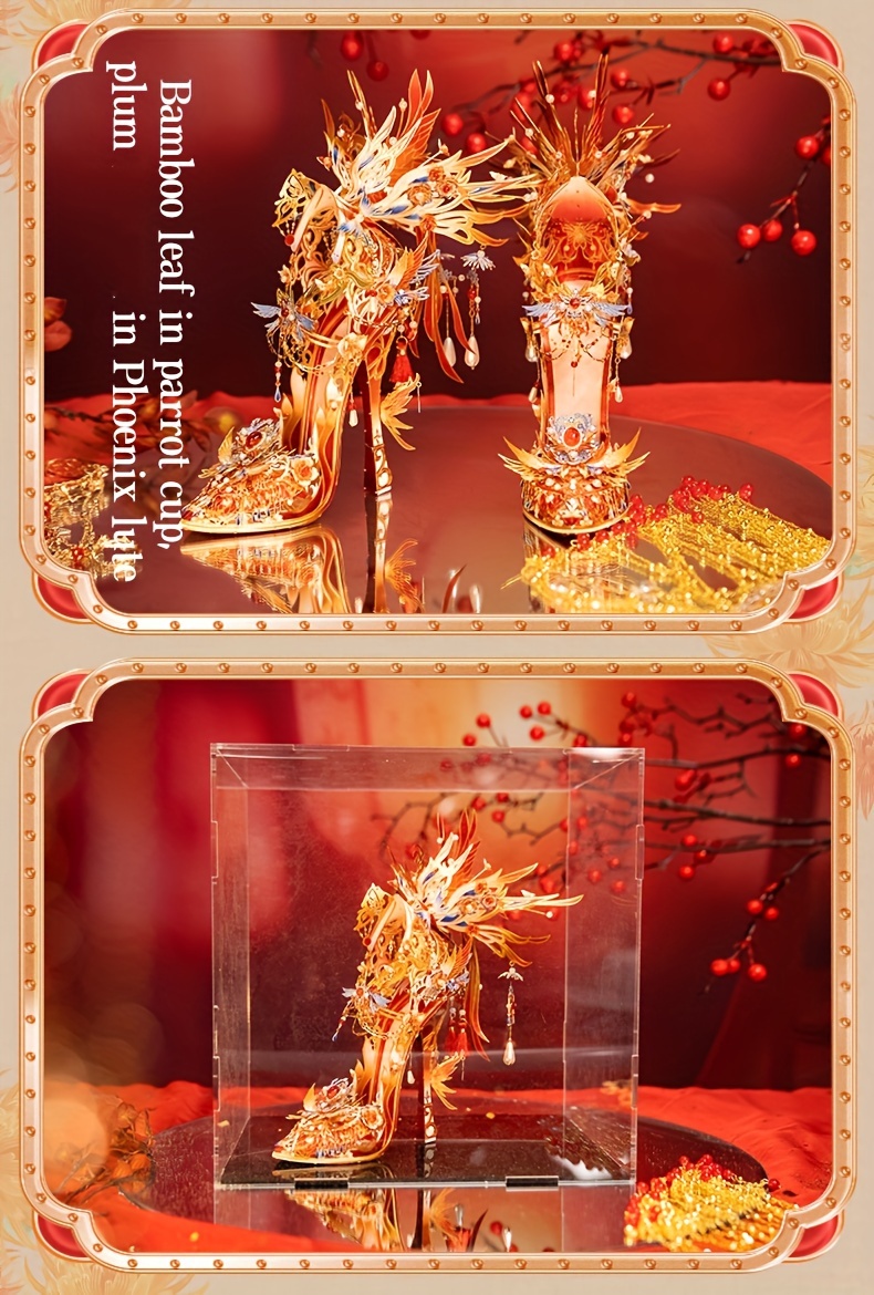  magic crystal shoes metal puzzle assembly toy diy handmade challenge game learning educational puzzle toy details 5