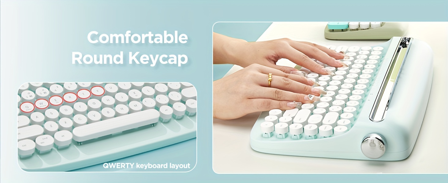 b303 wireless keyboard 75 layout retro aesthetic keyboard 84 keys bt keyboard with integrated stand for multi device membrane keyboard with cute round keycaps for win ios android details 4