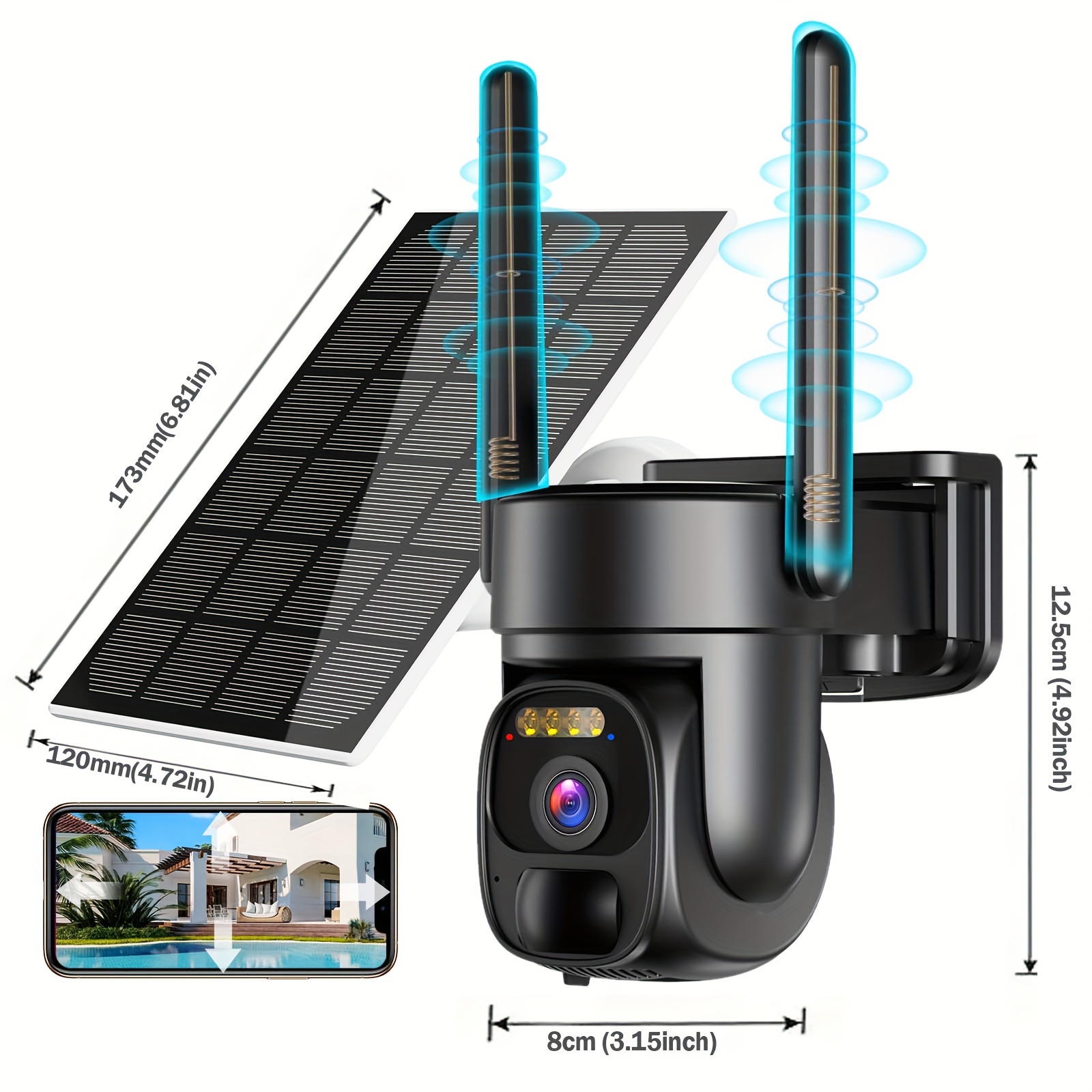 Tzziel 3G/4G LTE Camara Vigilancia Exterior Bateria Solar, 2K Camara  Vigilancia con Visión Nocturna Color, Detección de Movimiento, Sirena,  Audio Bidireccional, IP66, con Tarjeta 32GB y Tarjeta SIM : :  Bricolaje y