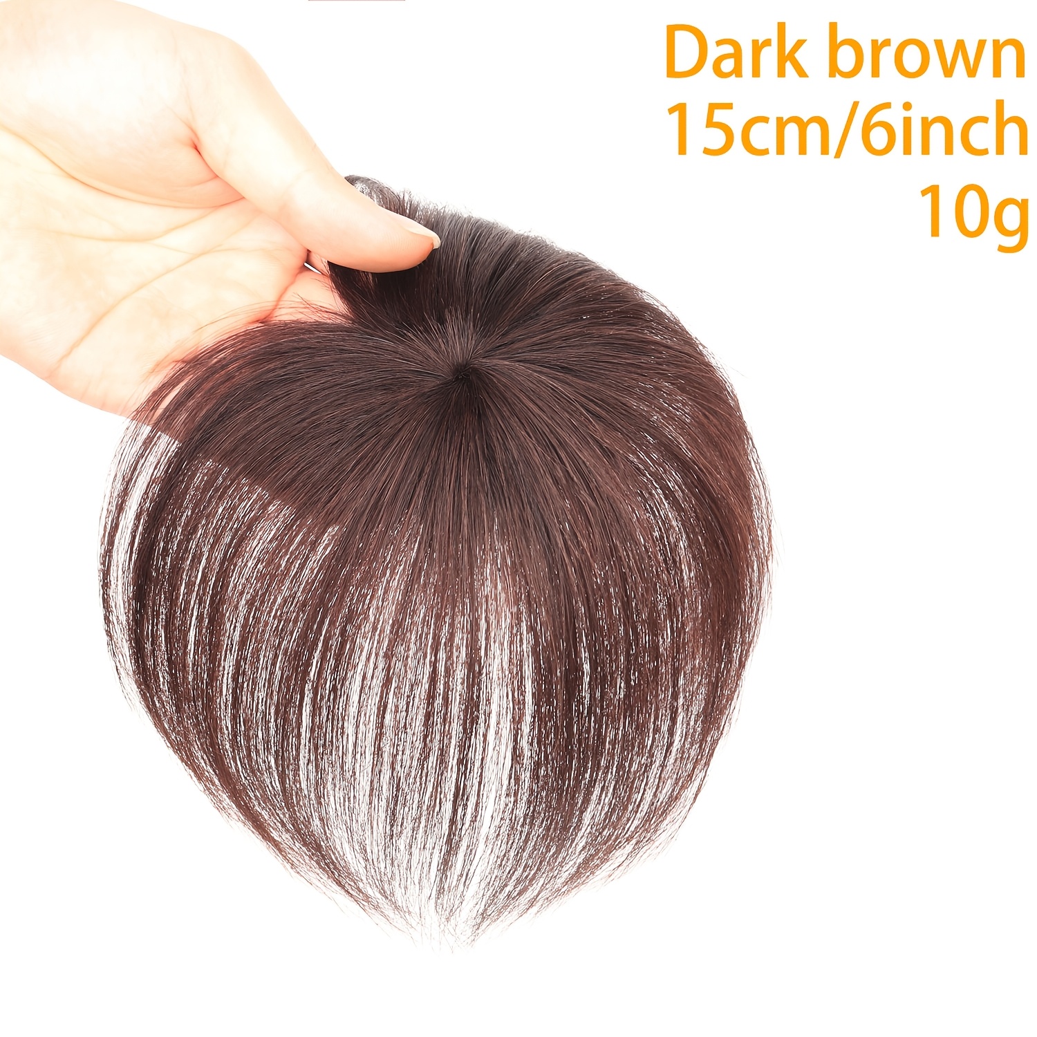 TEMU Women's Real Human Hair Topper Suitable For Thinning Hair & Bald - 1pc Hairpiece With , Lightweight Block For , Suitable For Tones & Scalp