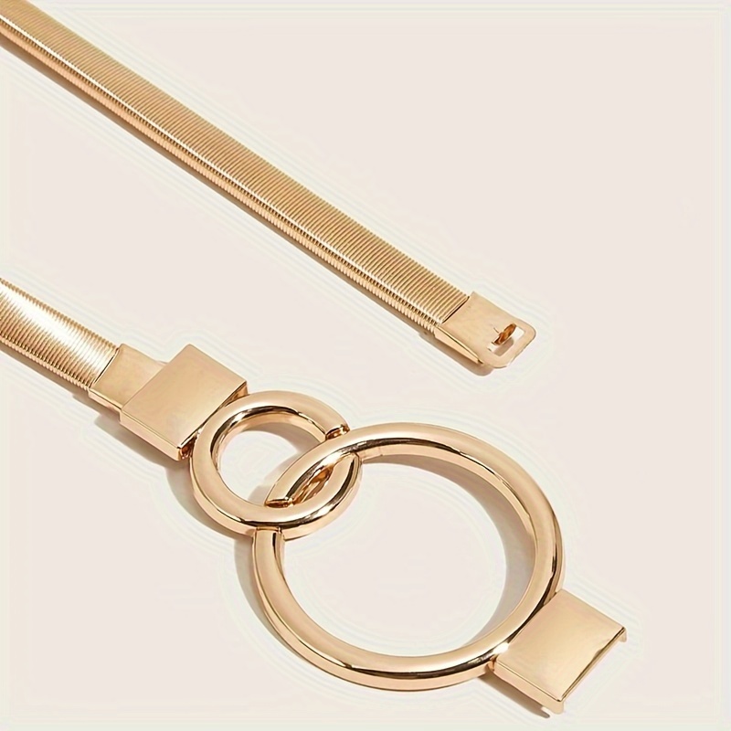 Elastic Waist Belt with Golden Chain - Versatile for Matching