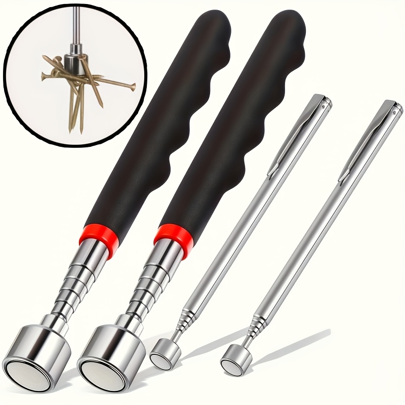 ferramenta magn&eacute;tica telesc&oacute;pica de a&ccedil;o inoxid&aacute;vel 3- - vareta de suc&ccedil;&atilde;o  manual para dif&iacute;ceis de alcan&ccedil;ar, sem baterias necess&aacute;rias, ideal para uso  automotivo e constru&ccedil;&atilde;o, acabamento met&aacute;lico elegante, constru&ccedil;&atilde;o |  Dinheiro No Temu | Temu