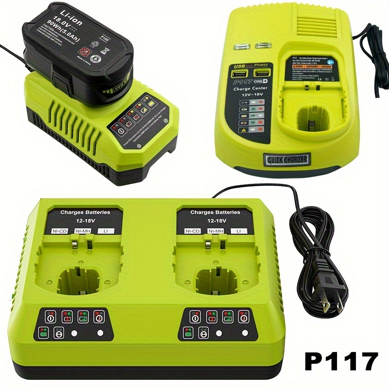 

Replacement P117 P118 P119 Dual Chemistry Charger Li-ion & Ni-cad Ni-mh Battery Charger 12v 18v Max For One+ Plus Battery 1400670 P122 P161 P162 P164 P189 P190 P191 P192 P193 P194 P197