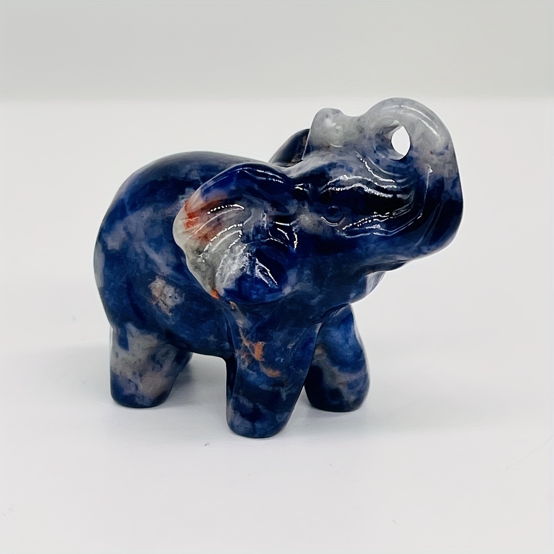 TEMU 1pc 40mm Natural Crystal Carving Elephant Ornament For Home Office Decoration Crystal Stones Cute Elephant Friend Gift For Father's Day 4cm Mini