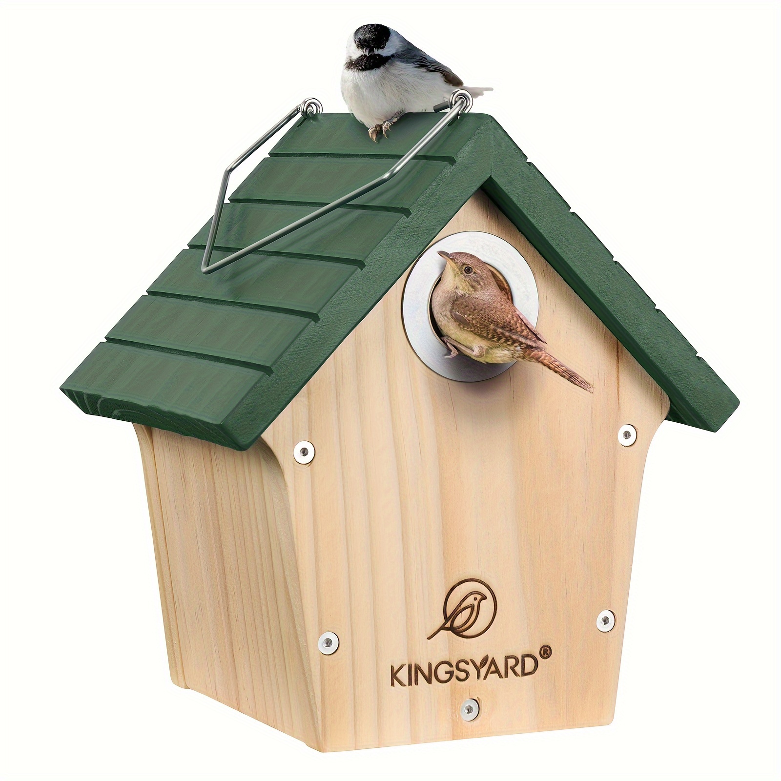 

Kingsyard Wooden Wren House With Prdator Guard, Bird Nesting For Outdoor, Garden Patio Nest Box Birdhouse For Wild Bird Watching