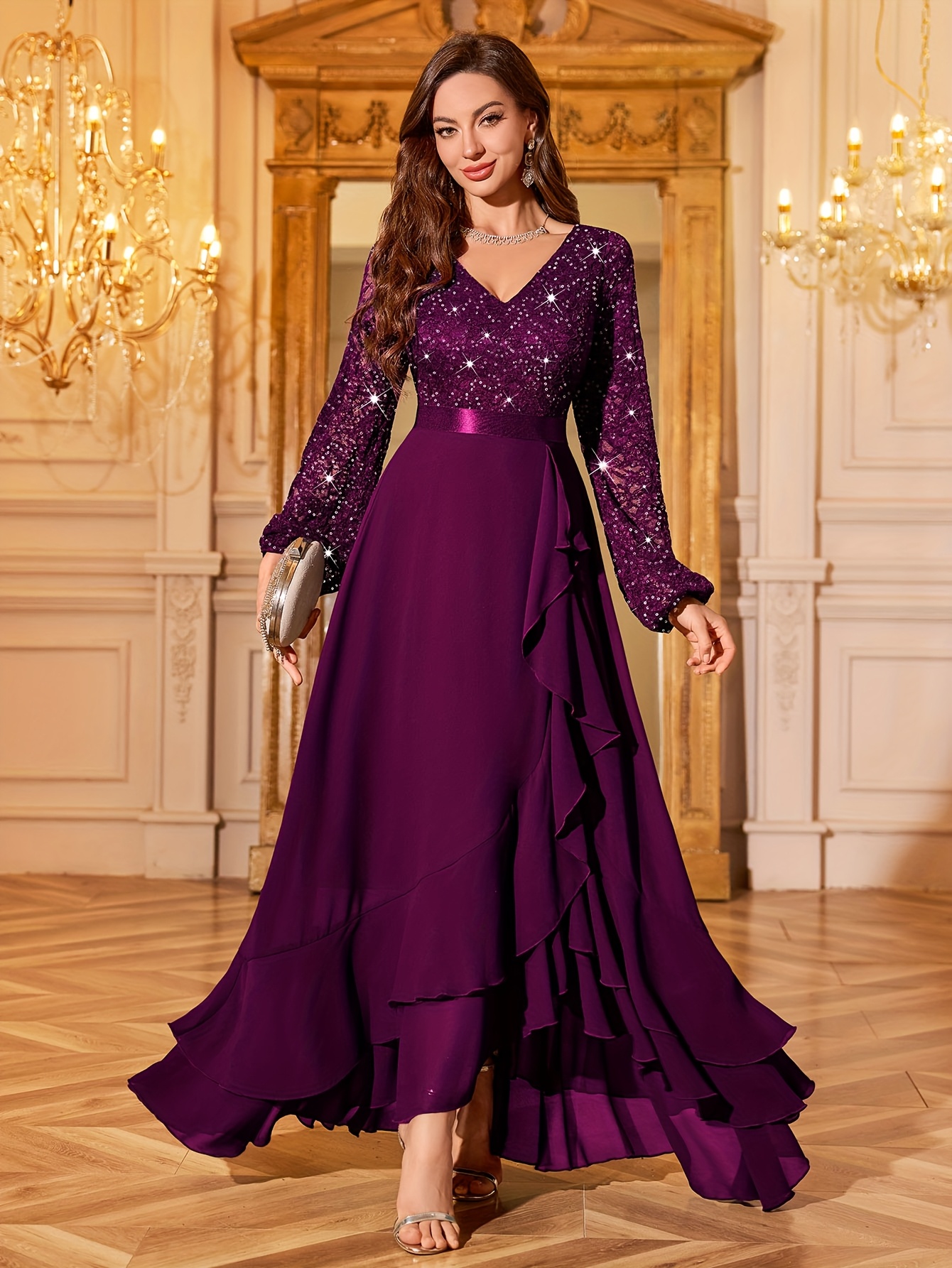 green emerald velvet dress Formal Dress | Tea Length Dress main image 0