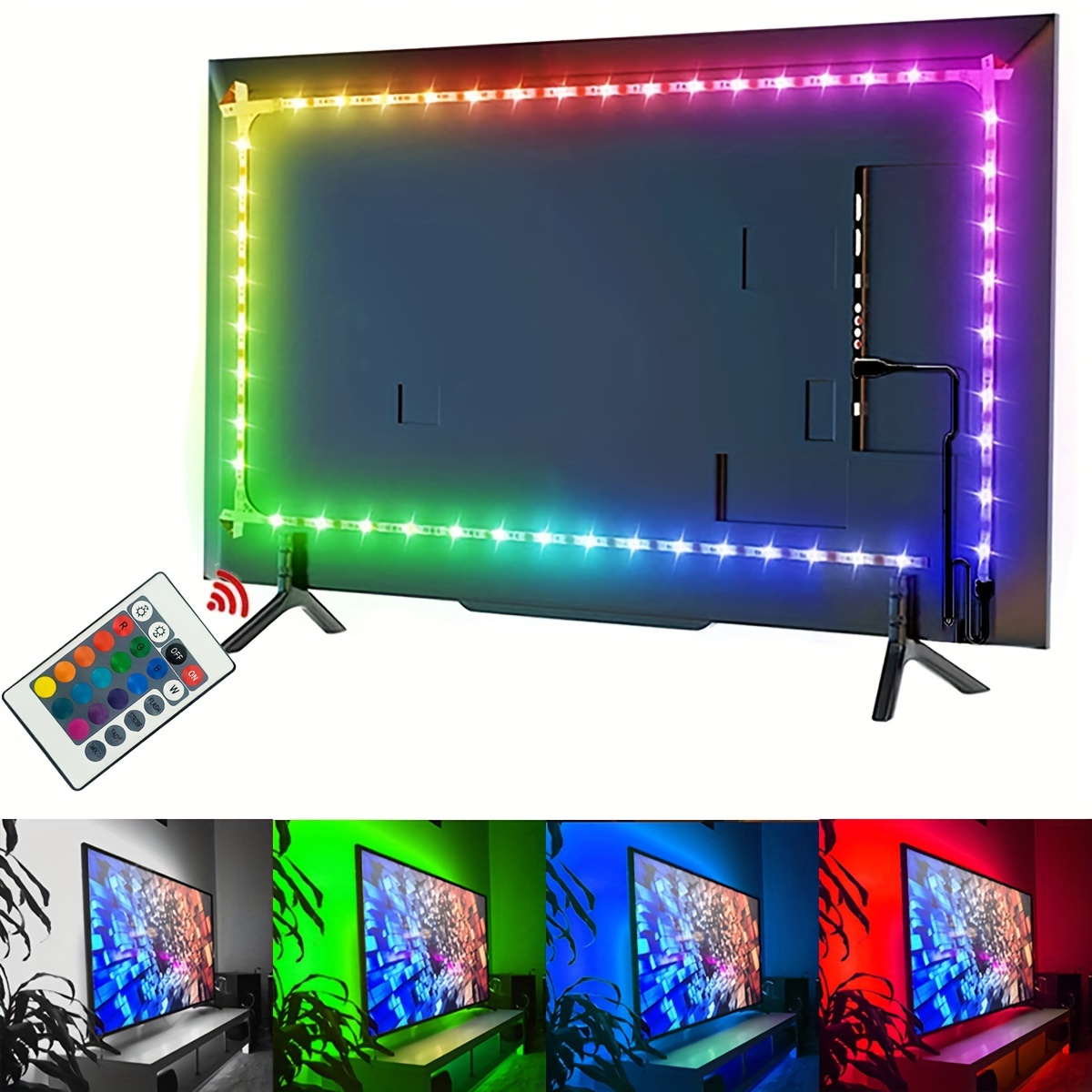 Diyife Luci a Strisce LED per TV, [3 Metri] Retroilluminazione, RG