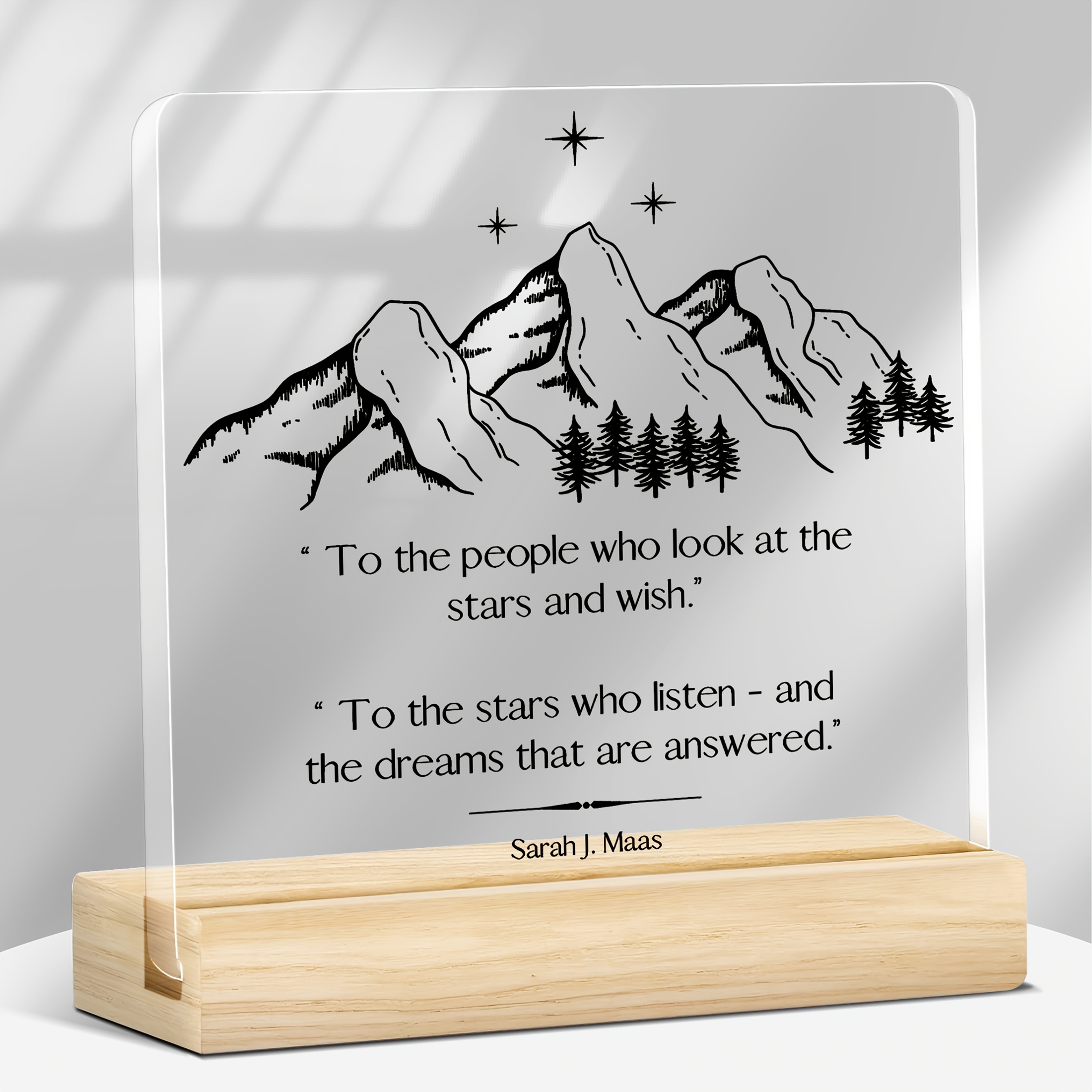 TEMU 2d Flat, 1pc Acotar-themed Desk Sign Suitable For Readers, Battery-free Minimalist Book Decor With Iconic Series, Acrylic Shelf Plaque For Home