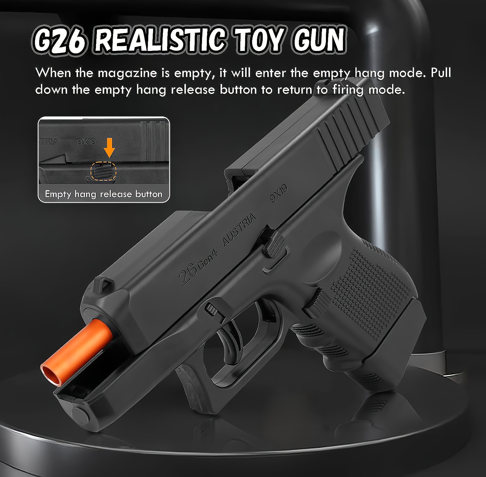 G26 Soft Bullet Gun Toy Pistol With 100 Bullets, 12 Shells, And 2 Magazines New Toy Gun Pistol Hollow Hanging Machine, Toy Foam Blaster, Outdoor Sports Shooting Game