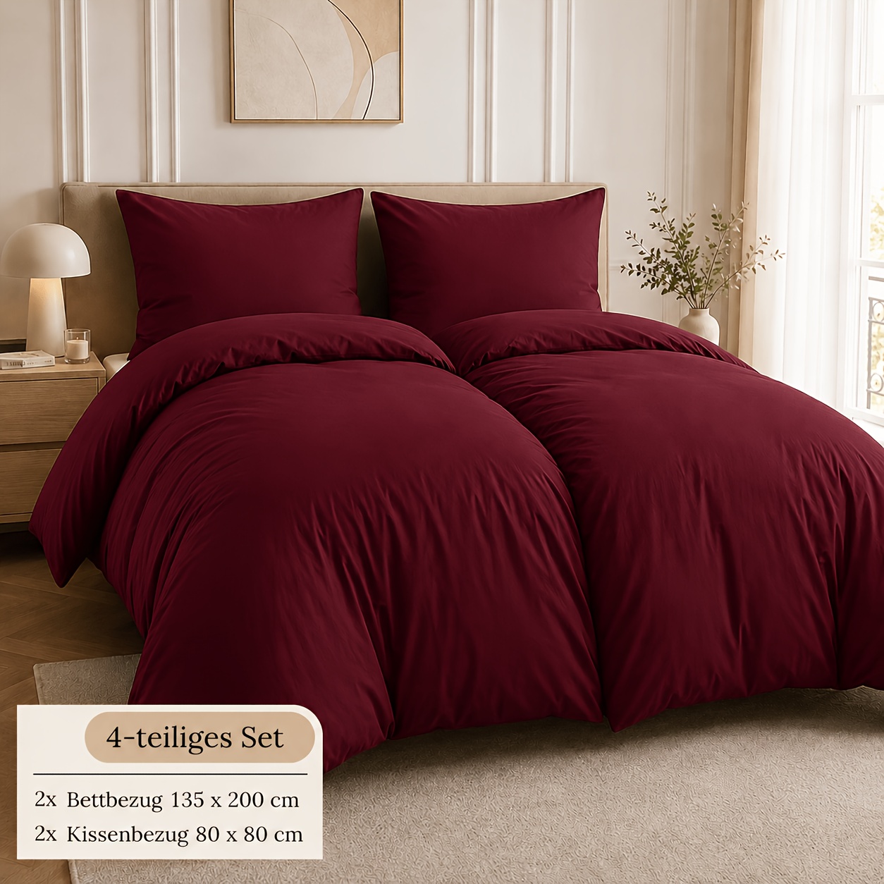 4pcs Cotton Duvet Cover Set 135x200, 2 Twin Size Duvet Covers And 2 Pillow Shams, Cotton Bedding, Friendly Breathable Bed Linen Set For , Bedding For Home Dorm