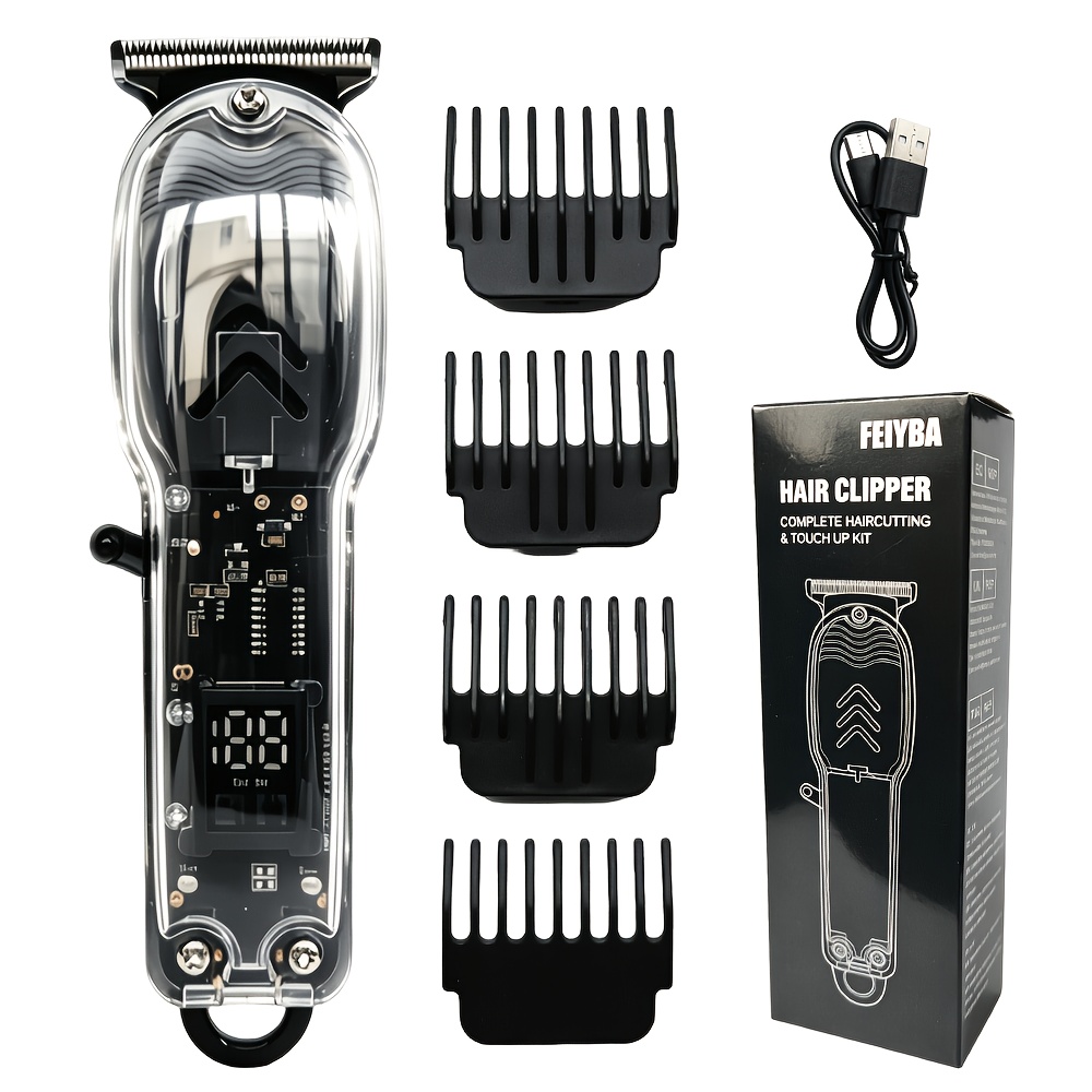 TEMU Feiyba Professional Barber Hair Clipper, Beard Trimmer & Shaver, Rechargeable Electric Hair Trimmer, Tool, Hair Clipper, Exquisite Gift, Ideal