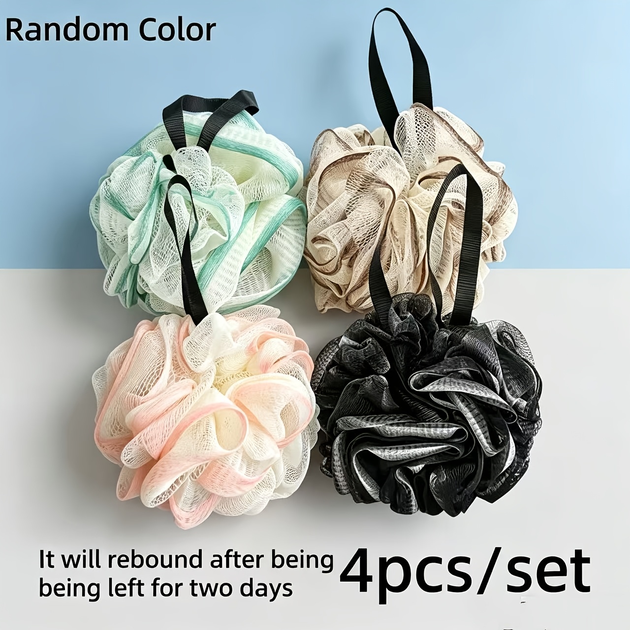 4pcs/random Color Gentle Exfoliating Bath Ball, Unisex, Perfect For Family