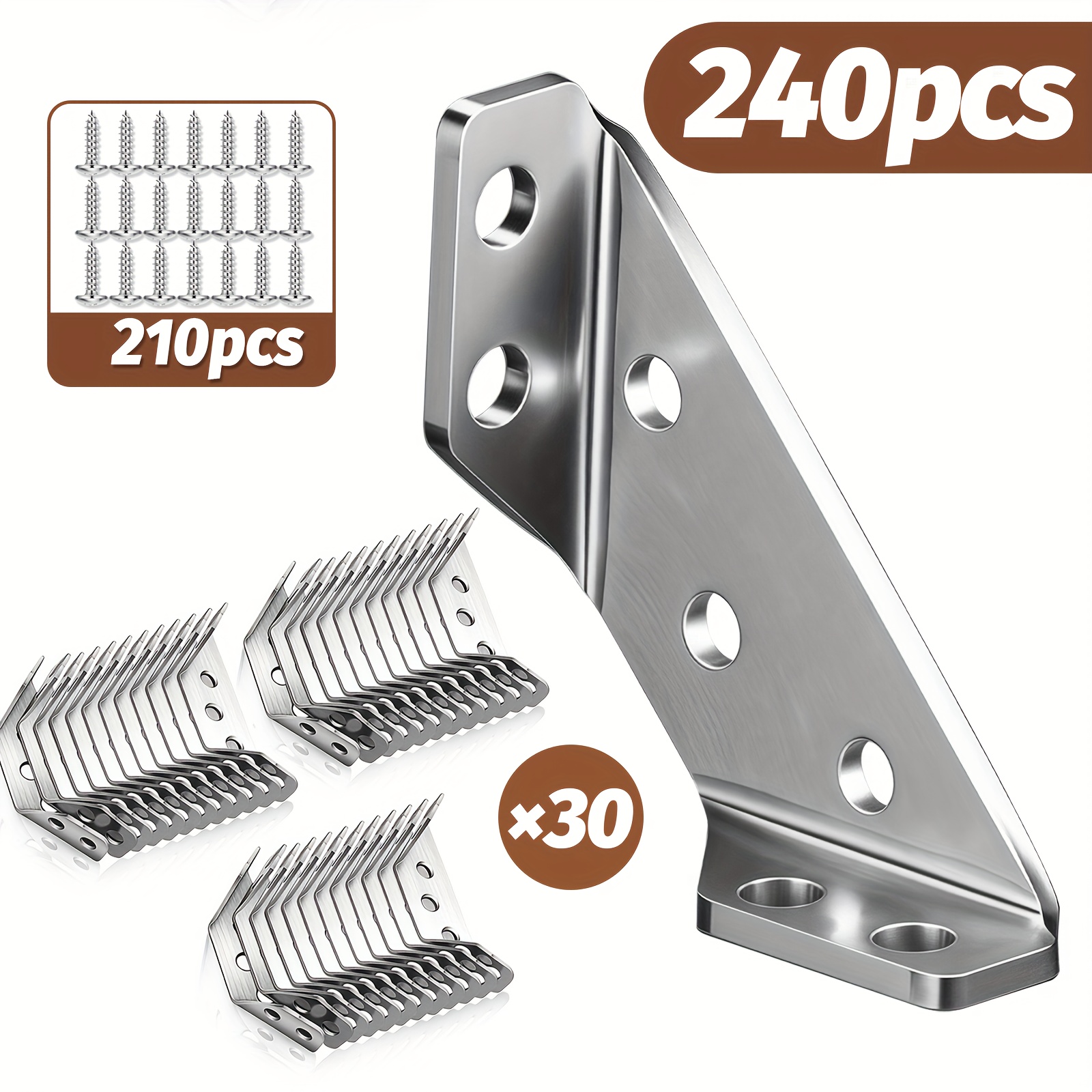 240 Heavy-duty Thickened Stainless Steel Corner Brackets, Sturdy... product image 13