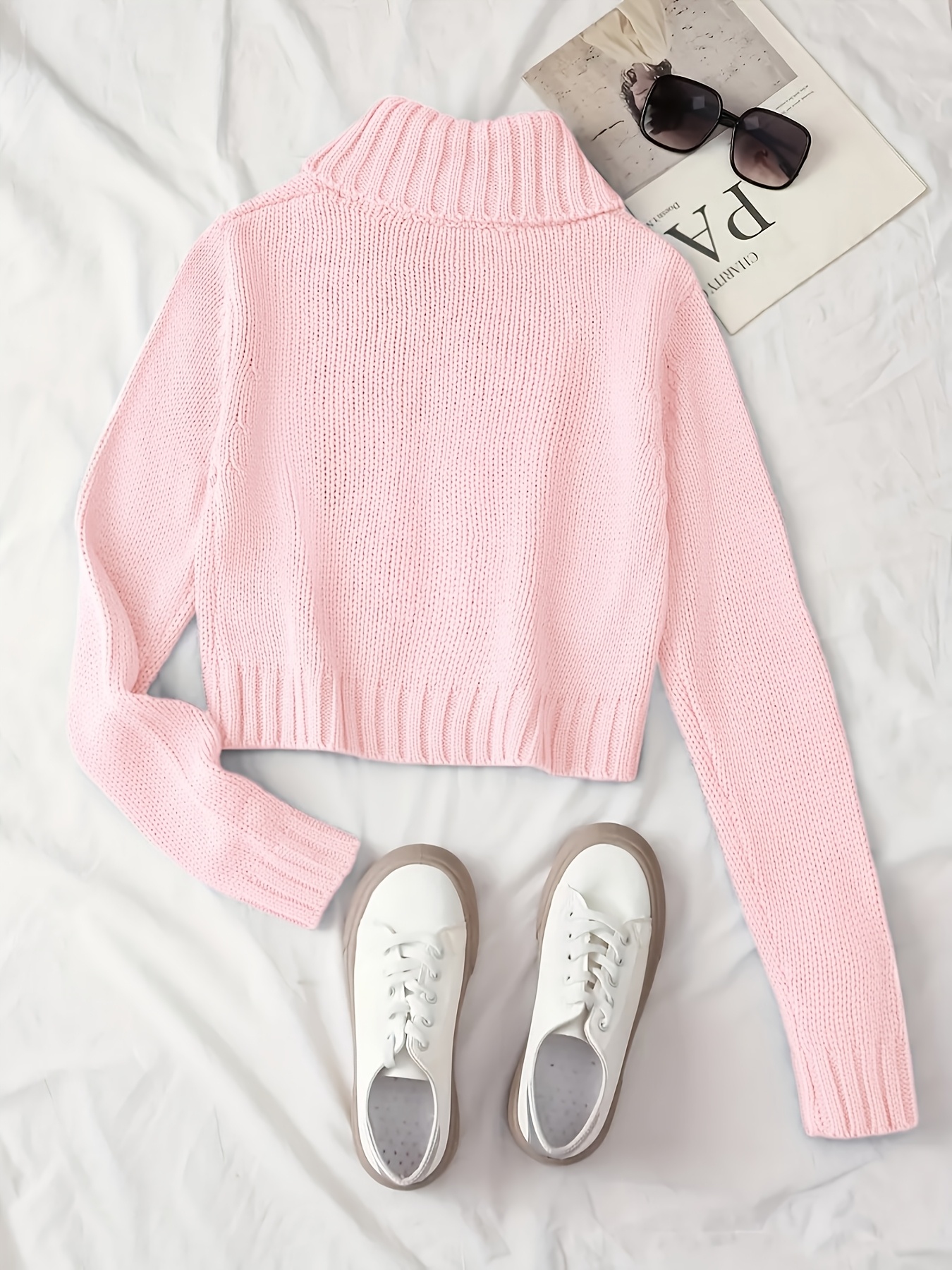 Multi-Button verzierte Stehkragen-Slim-Fit-Kardigan mit Reißverschluss