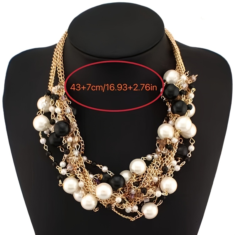 Vintage Boho Style Freshwater Pearl Necklace for Women, Beads Choker