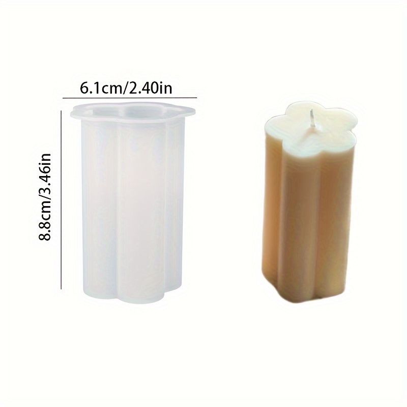 Flower Long Pillar Candle Mold Handmade Candle Soap Mold Holiday Gift Craft Decoration