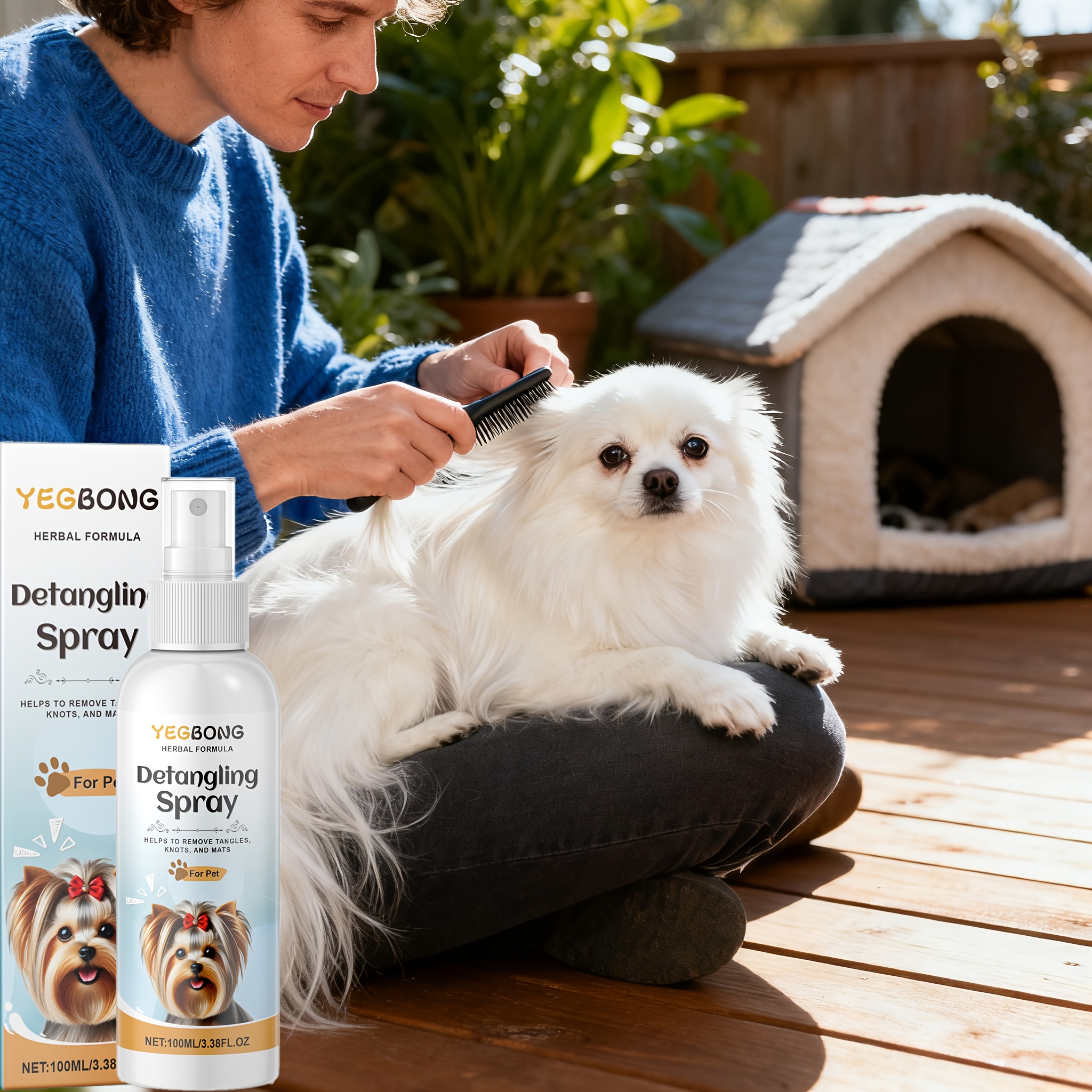 TEMU Pet Hair , Detangling Tool, Soft And Y, Conditioner, Shampoo, Suitable For Cats And Dogs, , Easy Application, Nourishing Spray, Formula, Busy , Pets With