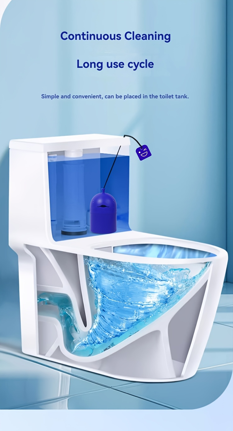 Whale-shaped Automatic Toilet Cleaner Gel with Rope Handle and Slow-release Tech for Auto-cleaning and Freshness, for Home Bathroom Use