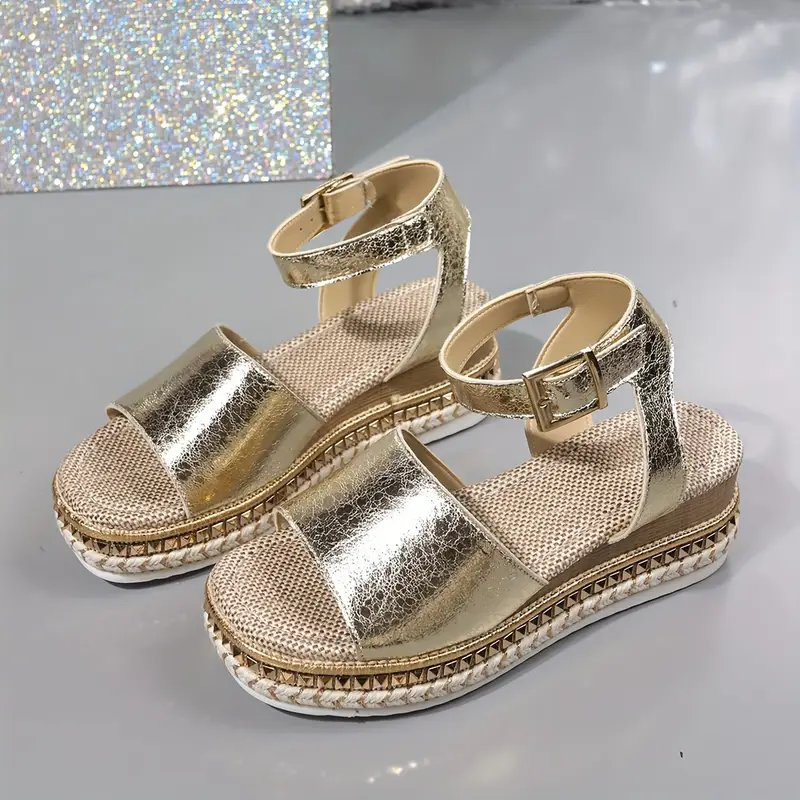 womens summer wedge sandals ankle buckle buckle fashionable comfortable soft sole comfort slingback vacation shoes details 6