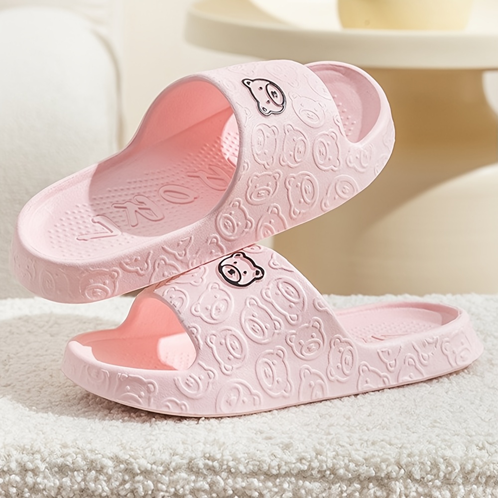 1 Pair Unisex EVA Slippers - Casual Solid Color Slip-On Slides for Summer Indoor Bathroom Shower, Soft Anti-Slip Sole Sandals with Hand Washable Inner & Insole