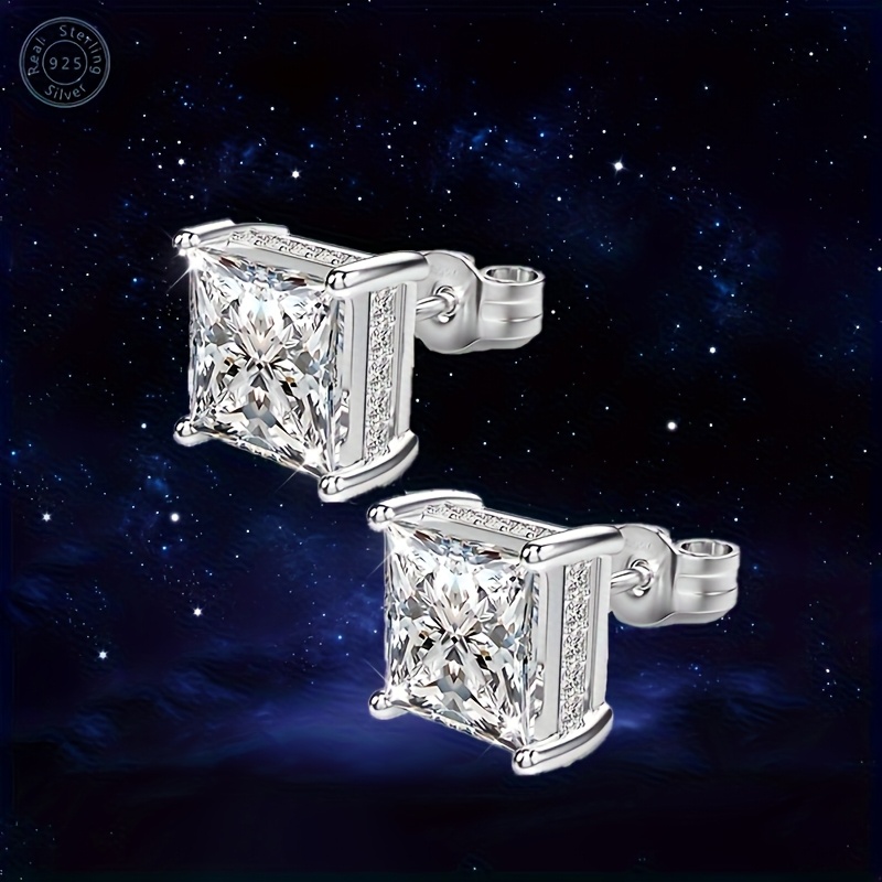 925   super sparkling zirconia earrings hypoallergenic womens jewelry   luxury simple and elegant small and versatile cheap accessories jewelry birthday mothers day valentines day gifts gift box Product details 2