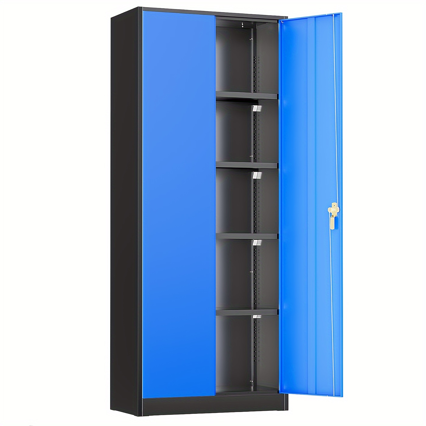 

Metal Garage Storage Cabinet, Steel Lockable And Shelves, Office Storage Cabinet Tall Metal Cabinet For Garage Office School Gym Warehouse, Utility Shelves