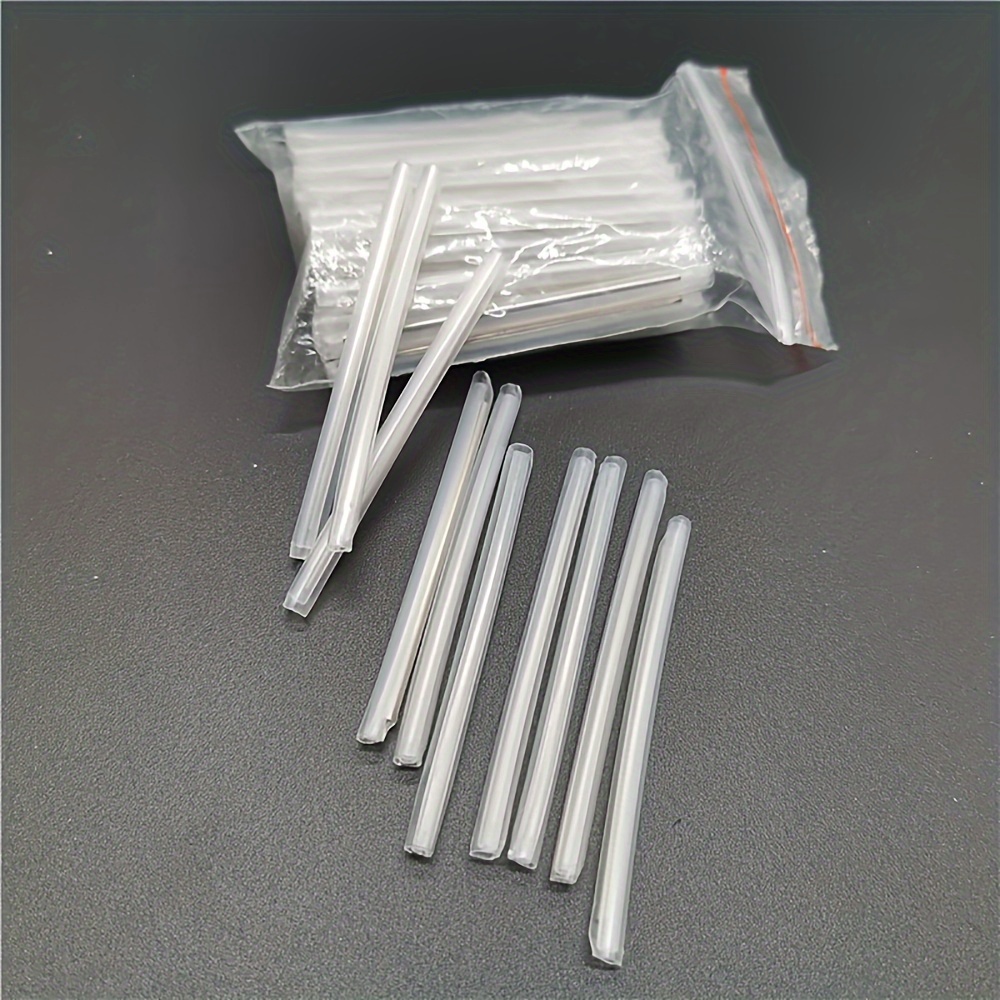 

100pcs 6cm Clear Pe Fiber Optic Tubing - Single , 1.5mm Inner Diameter, Thin & Flexible For & Protective Insulation, Wire Connectors