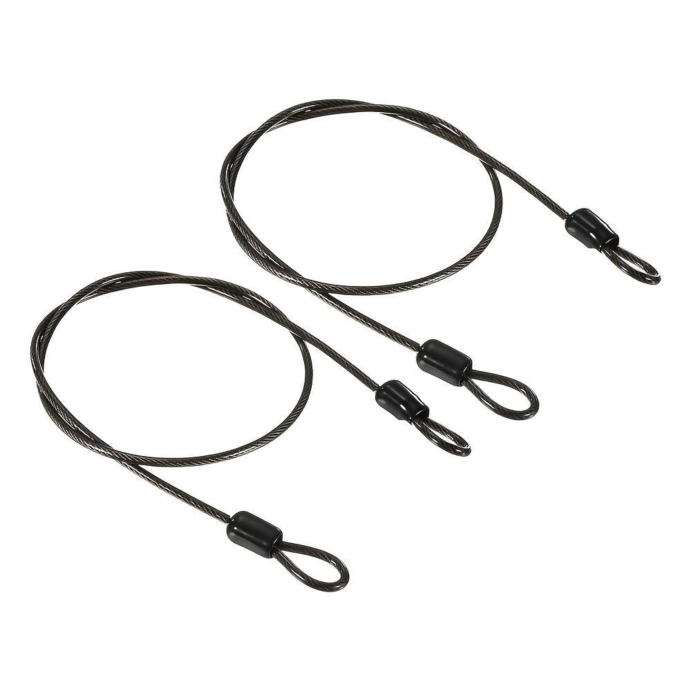2pcs Anti-theft 0.5m Coated Steel Cable Locks, Smooth & Waterproof, For Outdoor Gear And Fishing