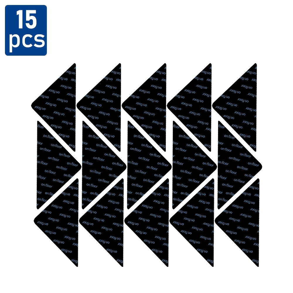TEMU 15pcs Fixations de Tapis, Autocollants Antidérapants, Patins de Tapis Antidérapants pour Planchers de Bois , Carrelage et Marbre, Fixations de