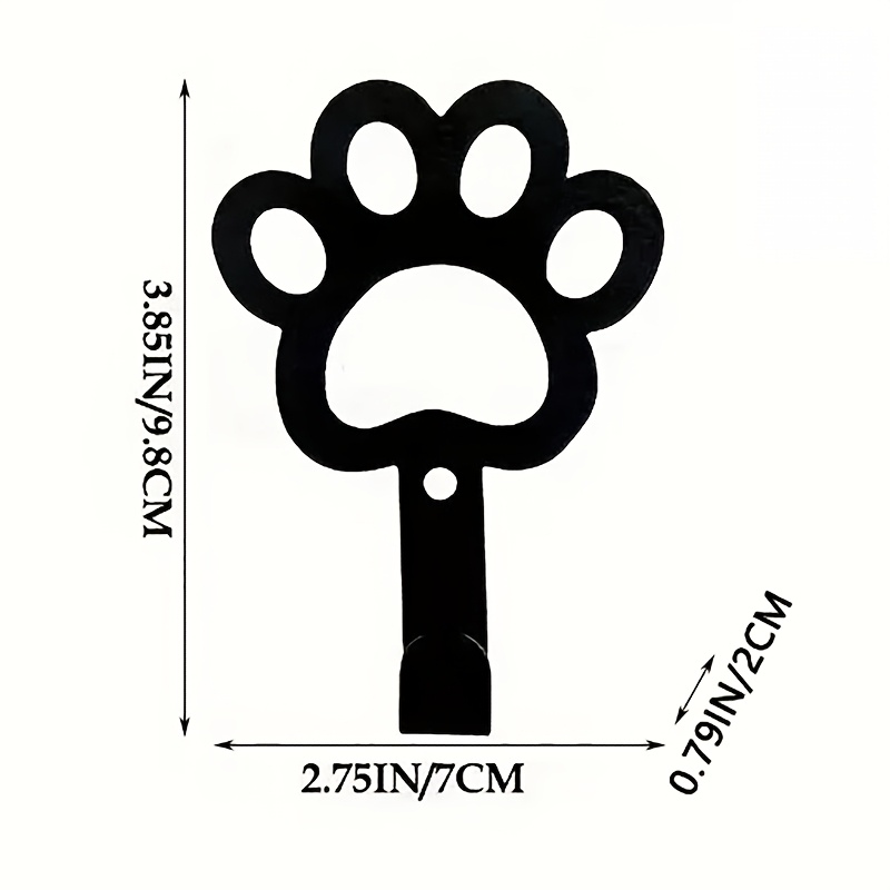 TEMU Porte-clés mural à de patte : Cintre en métal antirouille avec revêtement par poudrage et crochets mignons sur le thème du chien pour entrée