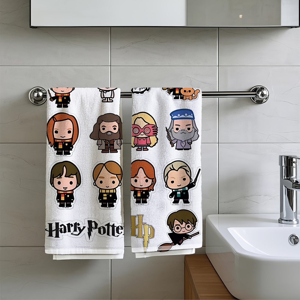 TEMU 2pcs Themed Hand Towels - Super Soft Microfiber With Vibrant Character Designs (hagrid, Hermione, Ron, ) For Face, Hands, Dishes - Perfect Gift