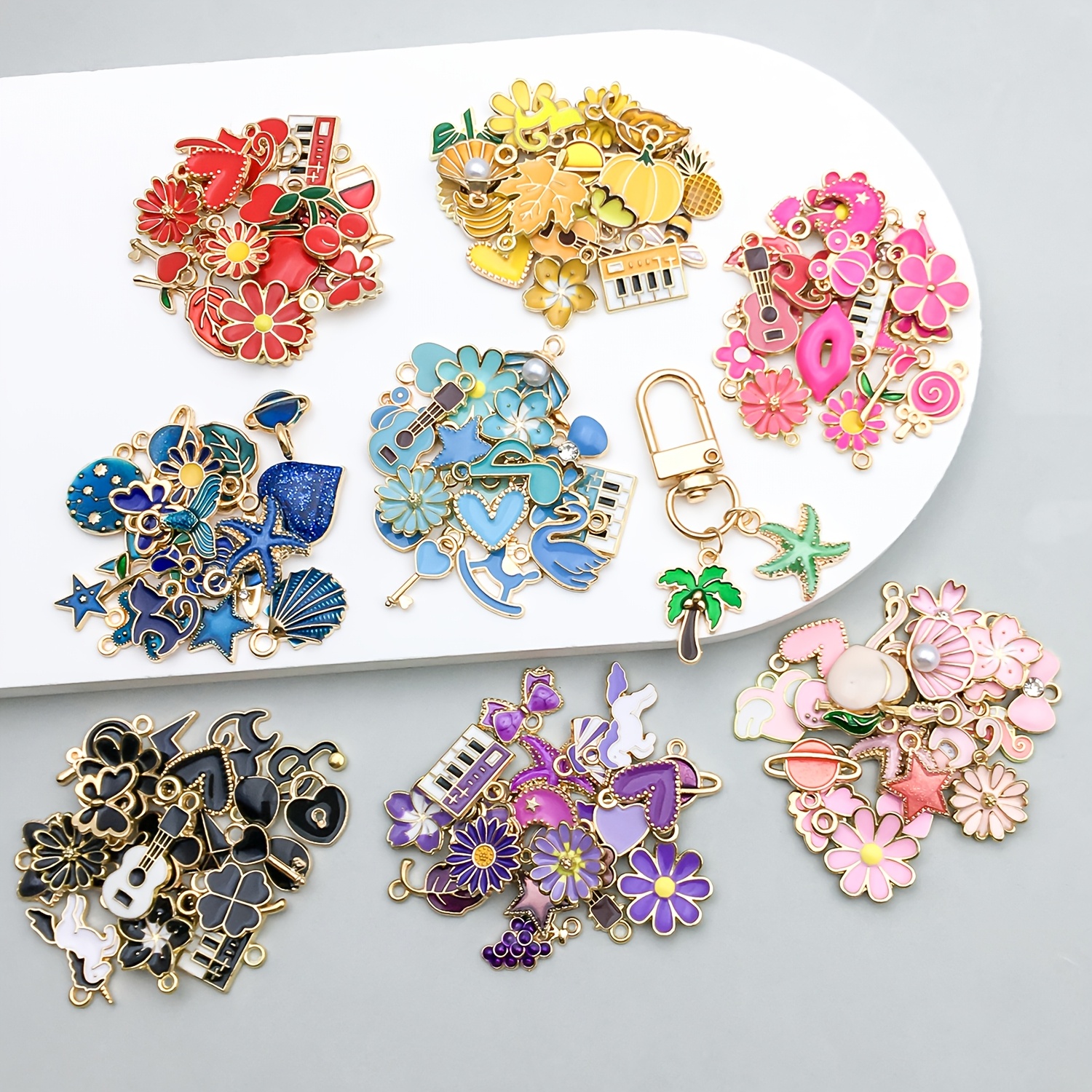 200pcs alloy enamel set series pendant jewelry making - Temu