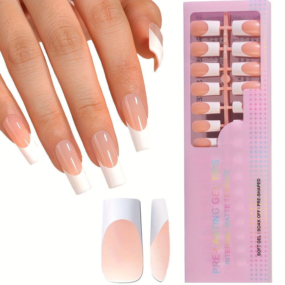 TEMU French Gel pour Ongles - Longueur Moyenne - Effet Mat, 150 pièces, 15 Tailles, Nails, Idéal pour Manucure Femme