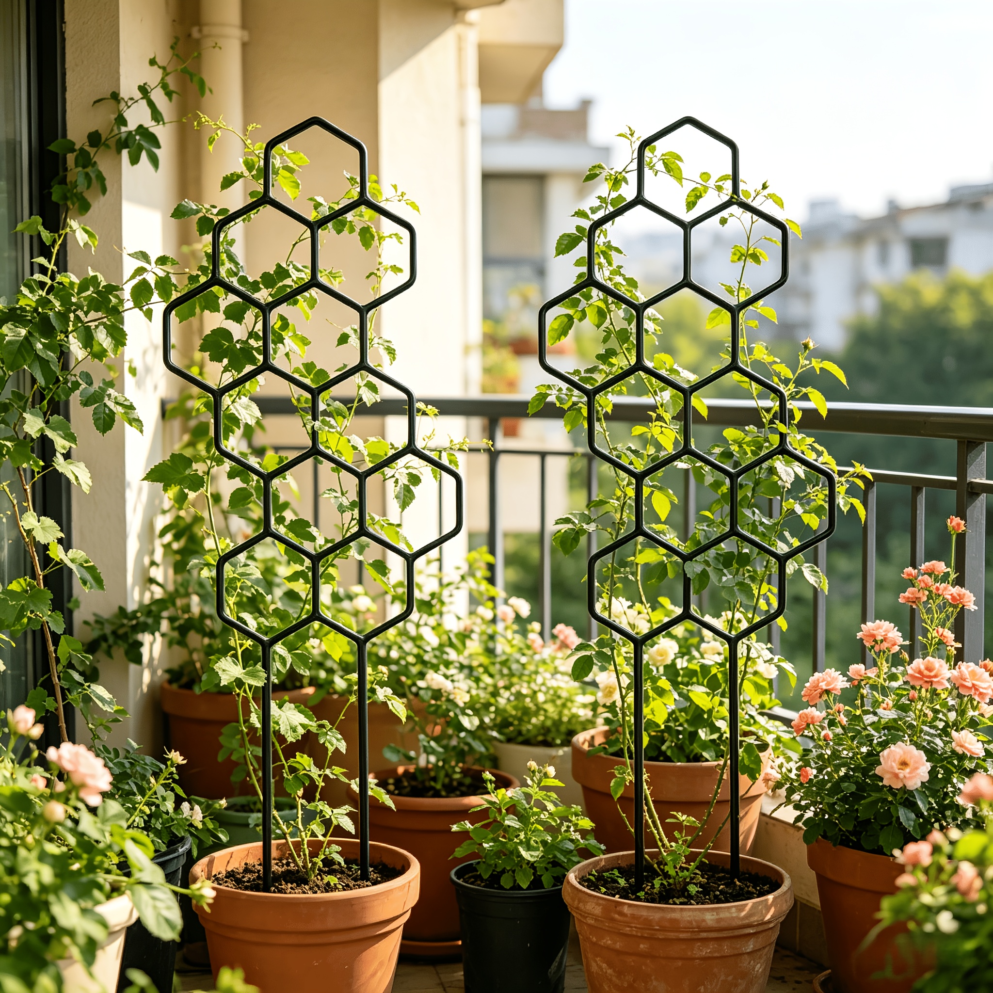 TEMU 2 pezzi a d'ape per piante rampicanti 38x15cm, in plastica antiruggine per viti e , Supporto da giardino salvaspazio per interni/esterni