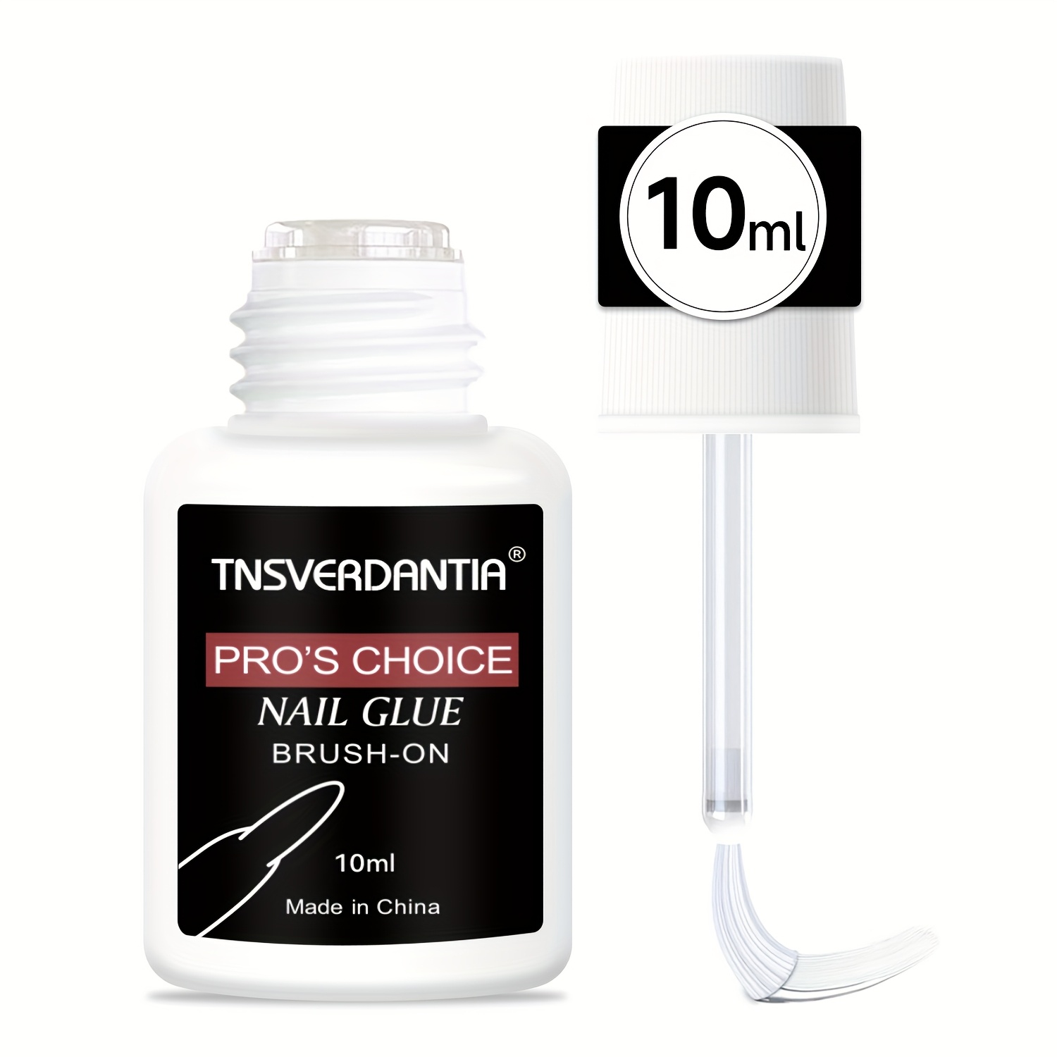 TEMU Gel Nail Glue Strong For Press On Nails Acrylic Nail Tips Fake Nails- Brush On Easy Application Durable Long Lasting Glue False Nails