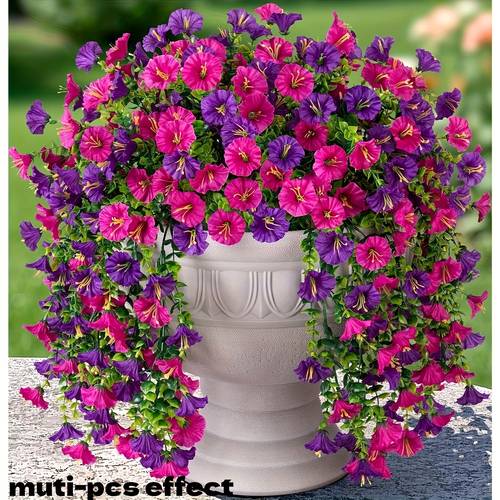 4. Packaging Realistic Outdoor/ Indoor Hanging Flowers - -resistant Imitation Series, Decoration Suitable for , Gardens, Weddings, Parties - No Maintenance Required, Porch Decoration, Garden Decoration