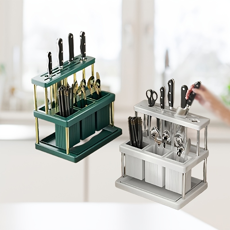 

Kitchen Countertop Style Drain Knife Holder, Storage Rack, Detachable Knife Storage Rack