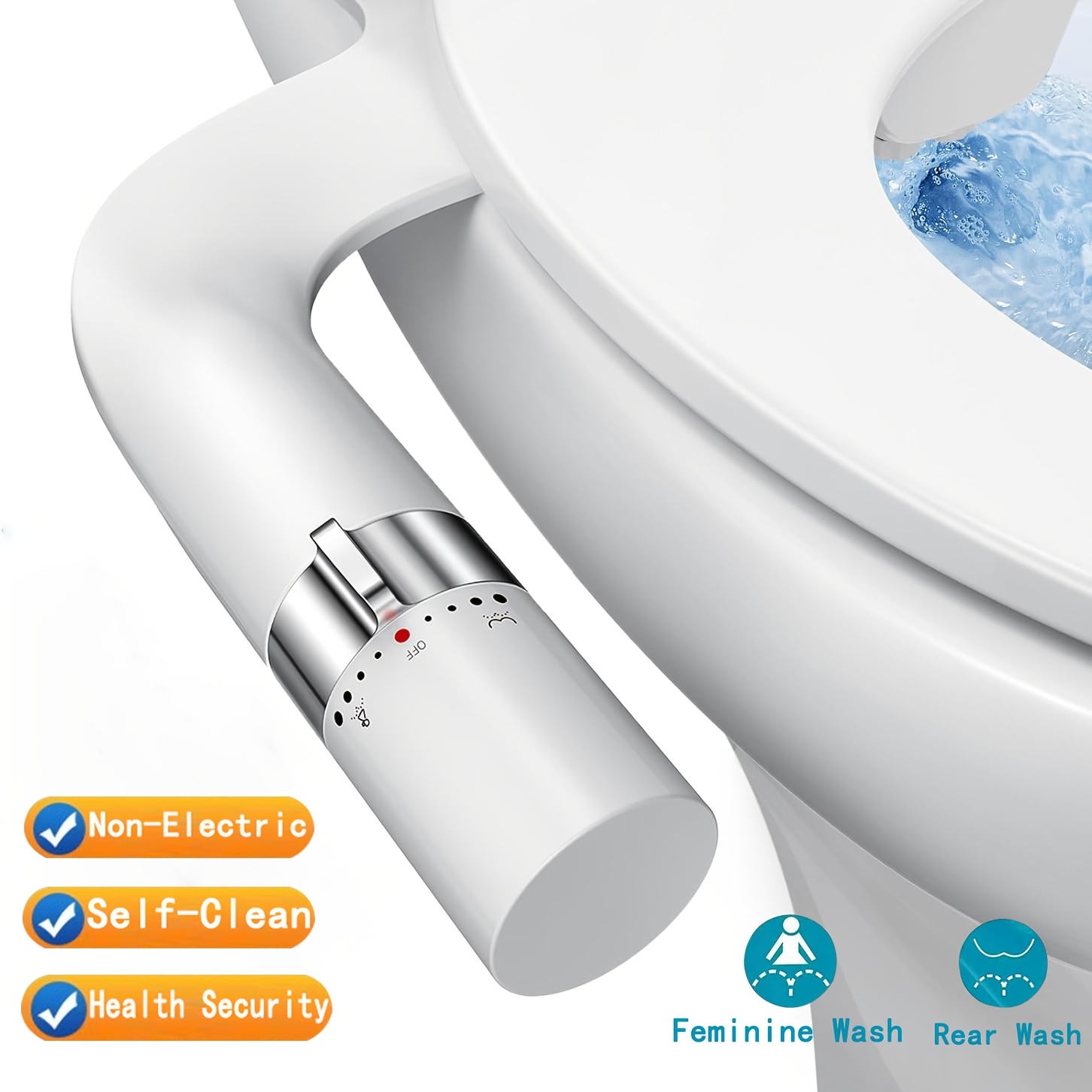 dual nozzles bidet ultra   bidet attachment for toilet feminine posterior wash non electric cold water toilet seat bidet with adjustable  