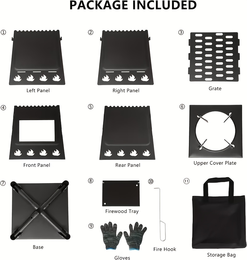 Portable Wood Burning Camp Stove - Heavy-Duty Outdoor Campfire Stove with Sturdy Legs & Air Vents, Firewood/Bonfire Compatible for Hiking, Backpacking, Picnic, BBQ, Travel - No Electricity/Flint/Magnesium Needed 17 Portable Wood Burning Camp Stove - Heavy-Duty Outdoor Campfire Stove with Sturdy Legs & Air Vents, Firewood/Bonfire Compatible for Hiking, Backpacking, Picnic, BBQ, Travel - No Electricity/Flint/Magnesium Needed