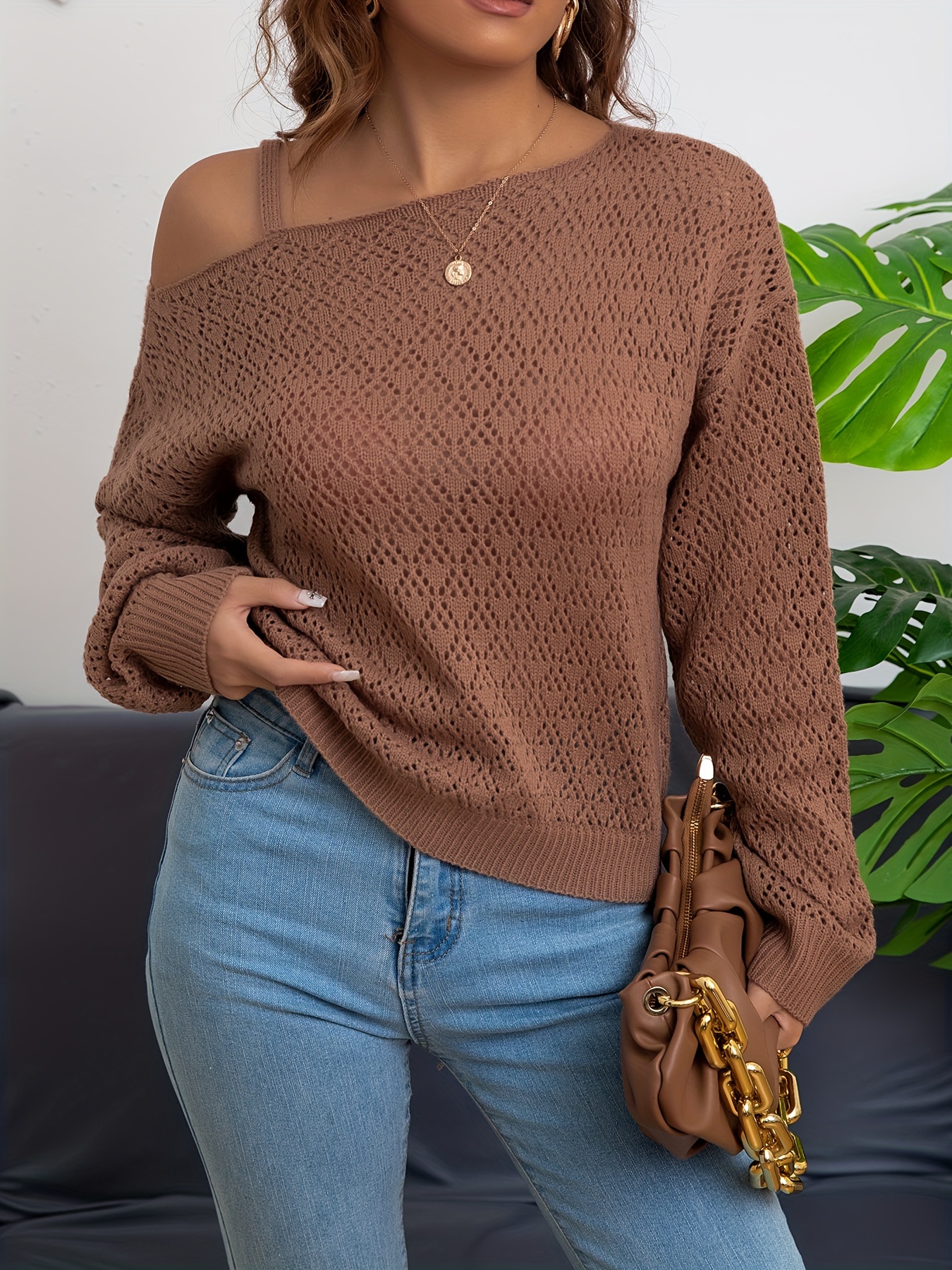 Off the shoulder online thin sweater