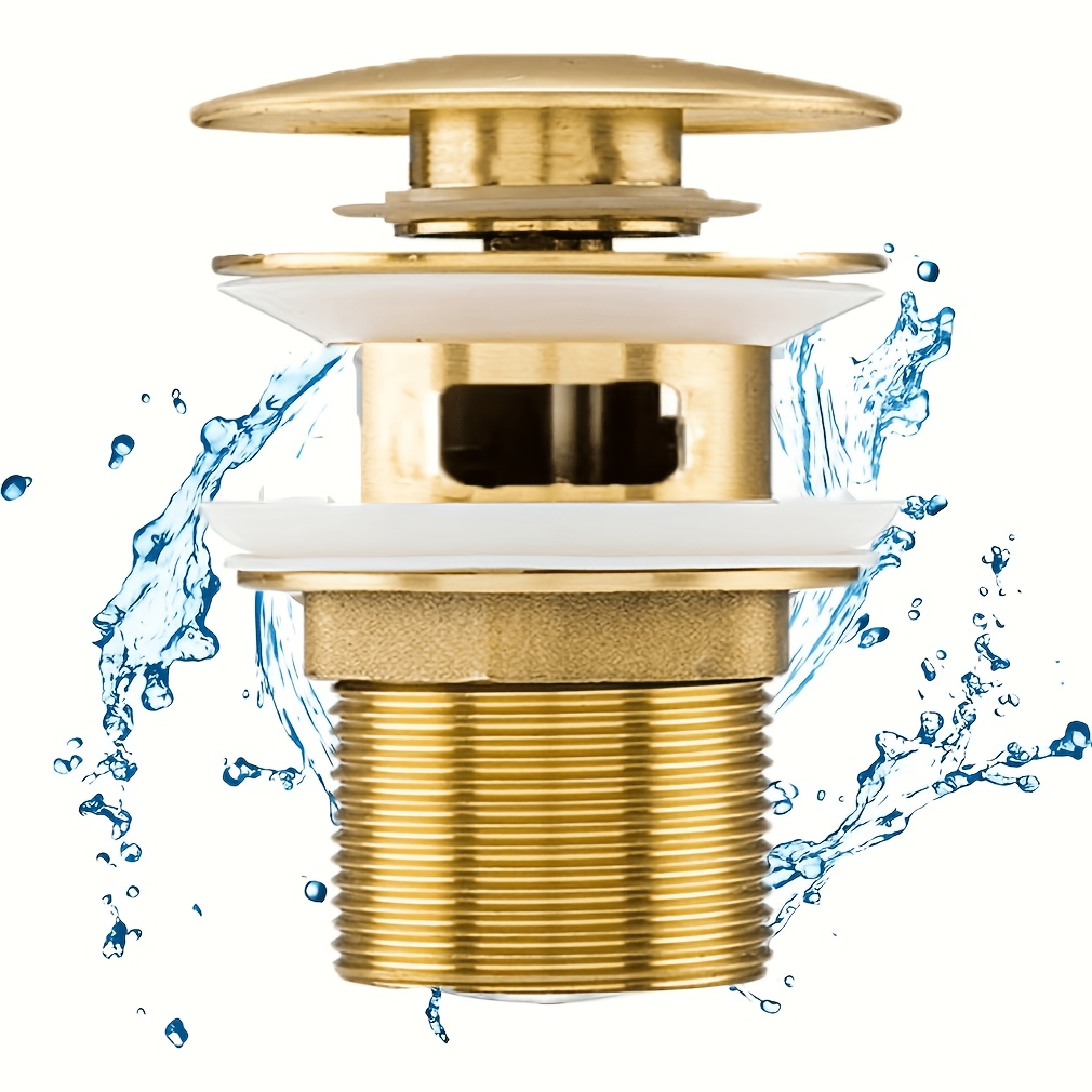 TEMU Universal Pop-up Sink Drain Stopper, Multifunctional Washbasin Core, Quick Drainage, Bathroom Faucet Accessory, Kitchen And Bathroom Fixture