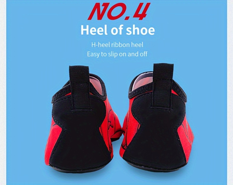 Spider Boy Beach Shoes Red Wading Shoes Lightweight Water Shoes Beach Swimming Girls Water Shoes Swimming Surfing Summer Youngsters's Cartoon Cute Three Spider Webs